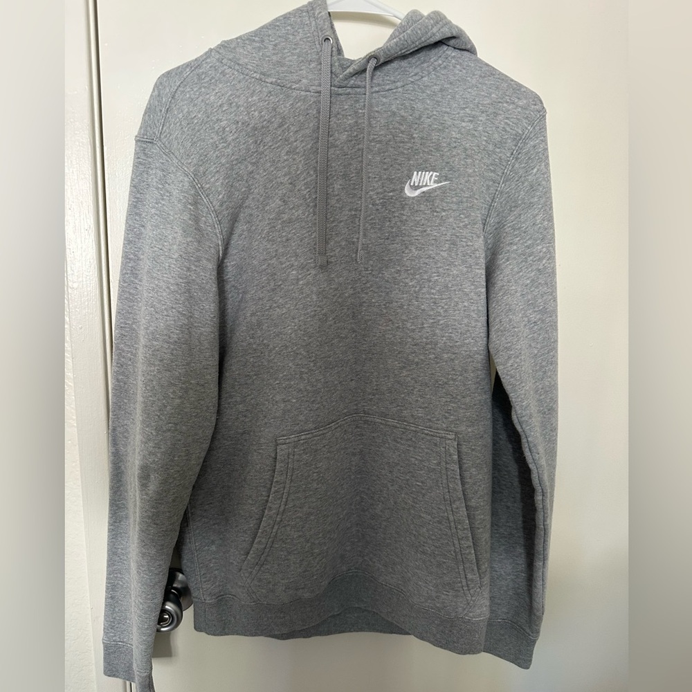 Nike Gray Pullover Hoodie with White Logo
